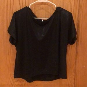 Metallic sheen cropped tee